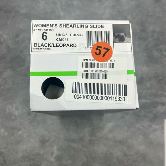 NIB APL Athletic Propulsion Labs Black Shearling Leopard Slides Size 6 - Picture 11 of 13